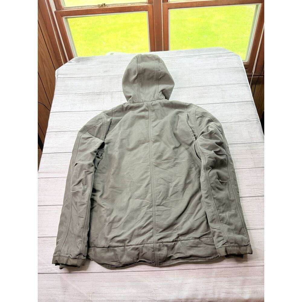 Carhartt Men’s Washed Duck Sherpa-Lined Relaxed Fit Utility Jacket Moss Size S - Picture 10 of 12